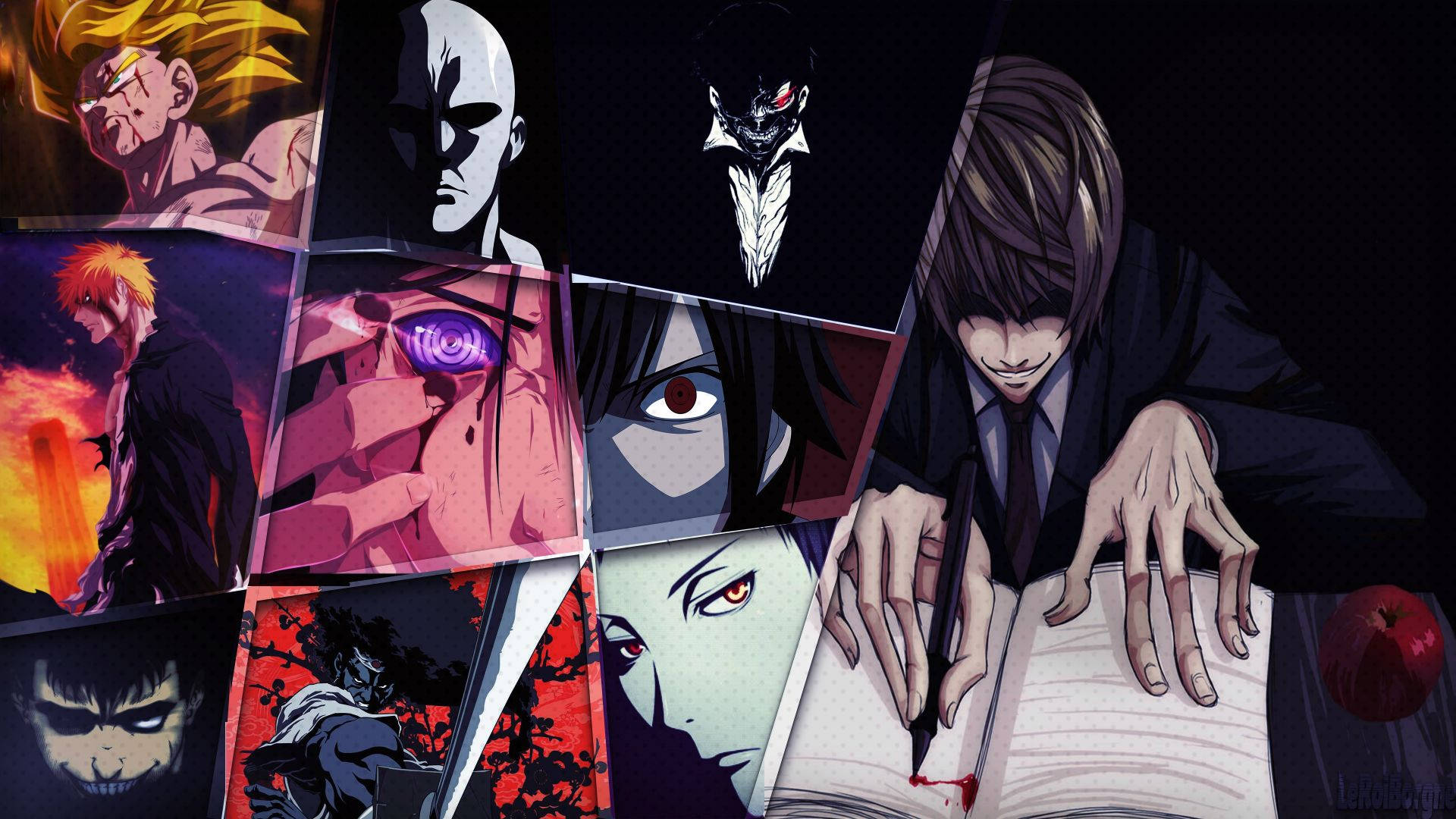 Aesthetic Anime Desktop Collage Of Boys Background