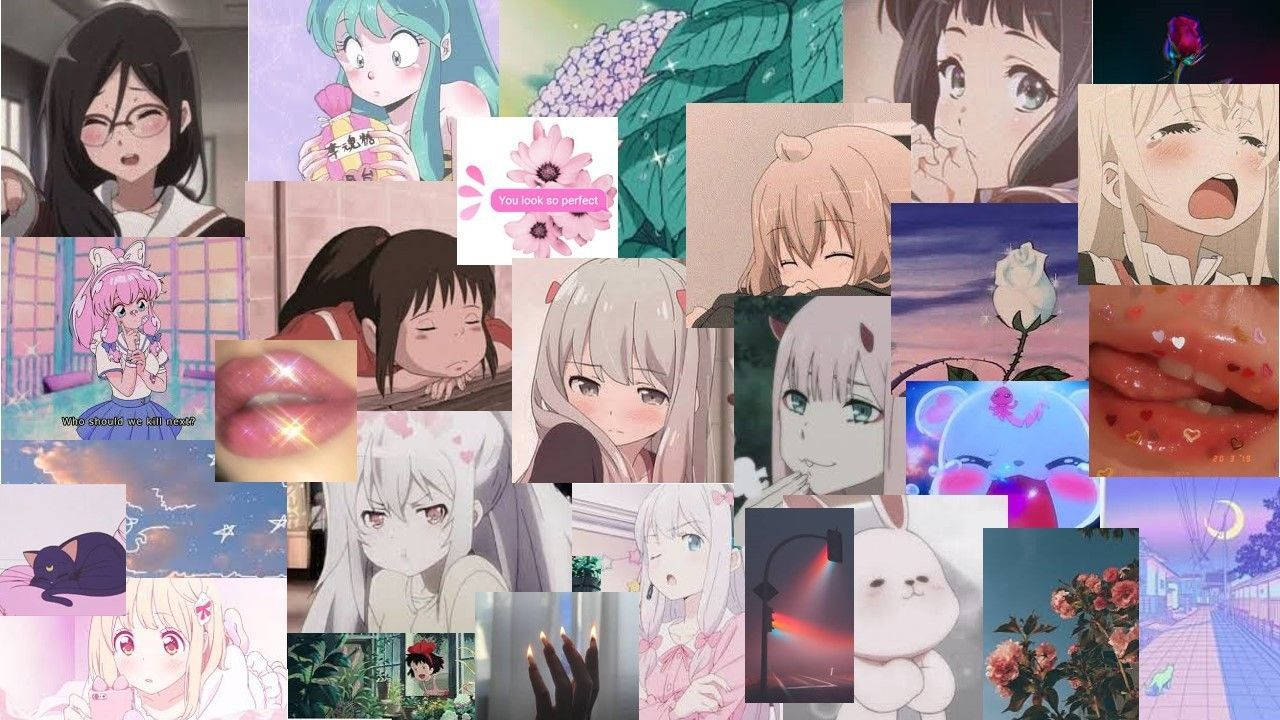 Aesthetic Anime Desktop Girls Collage Background