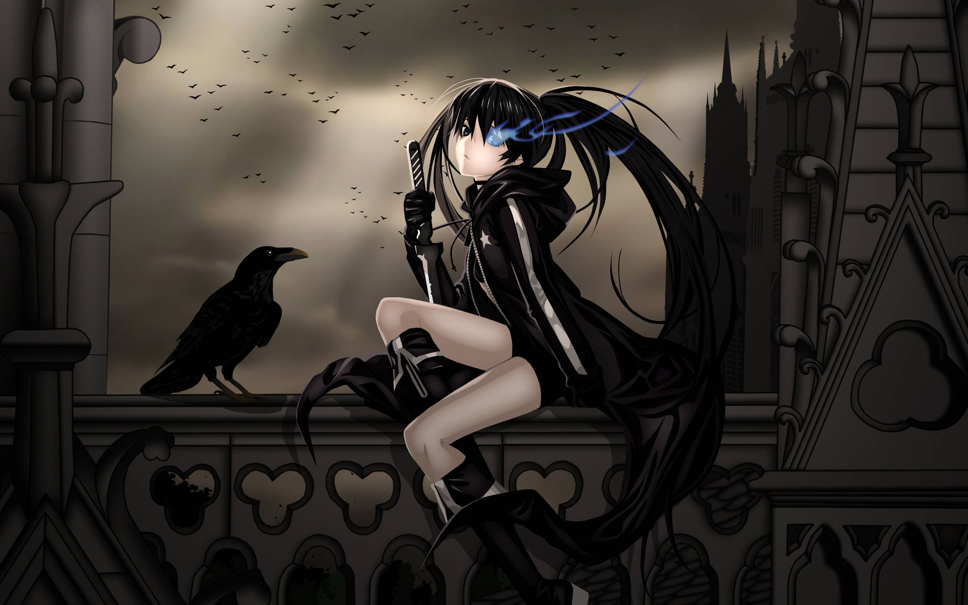 Aesthetic Anime Emo Girl Raven Black