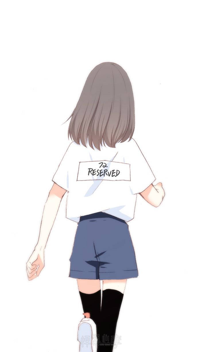 Aesthetic Anime Girl Back View Background