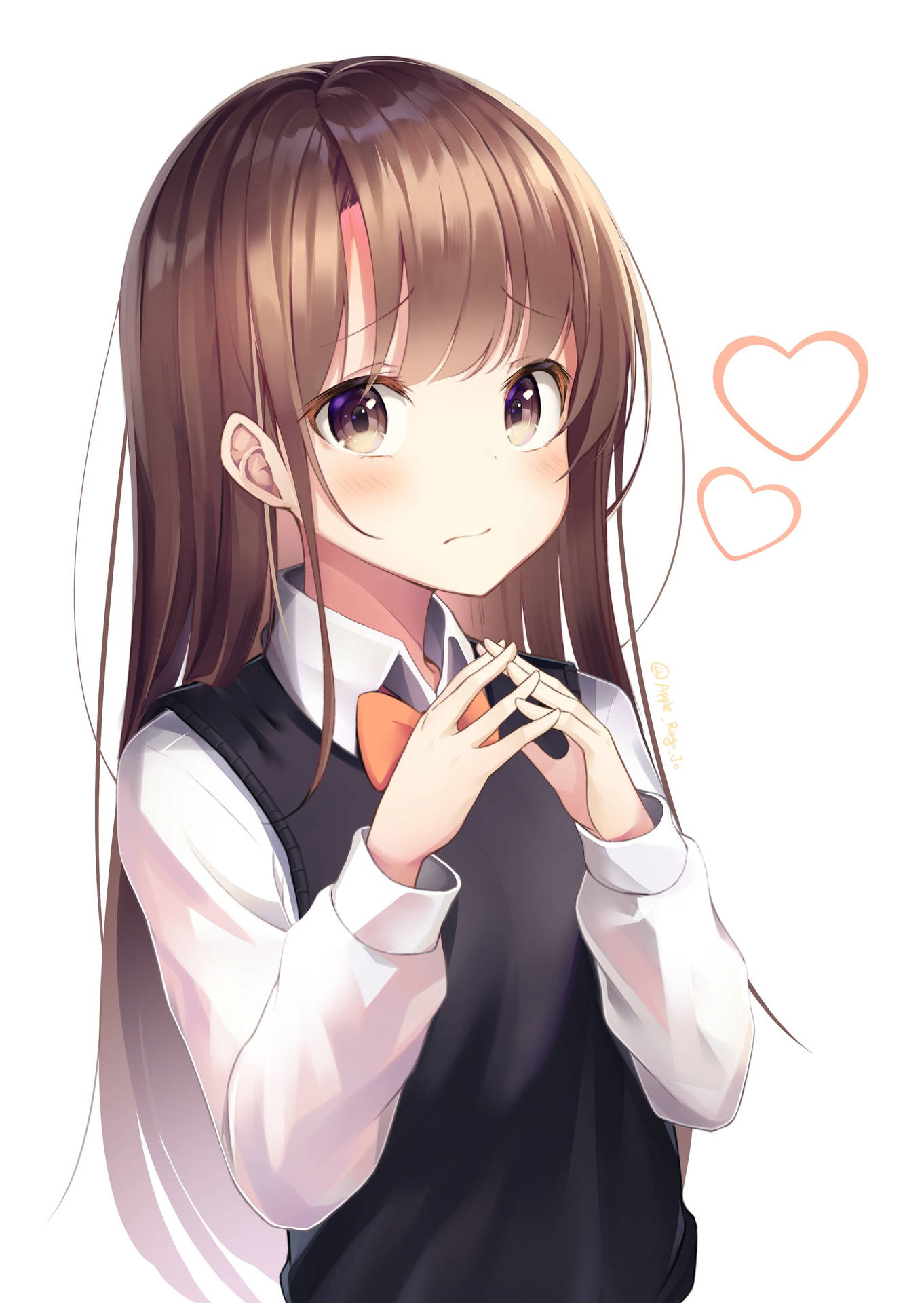 Aesthetic Anime Girl School Uniform Background