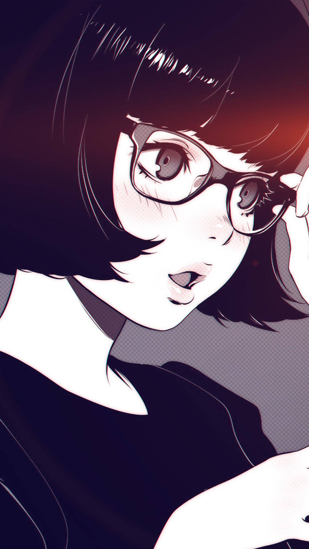 Aesthetic Anime Girl With Glasses Phone