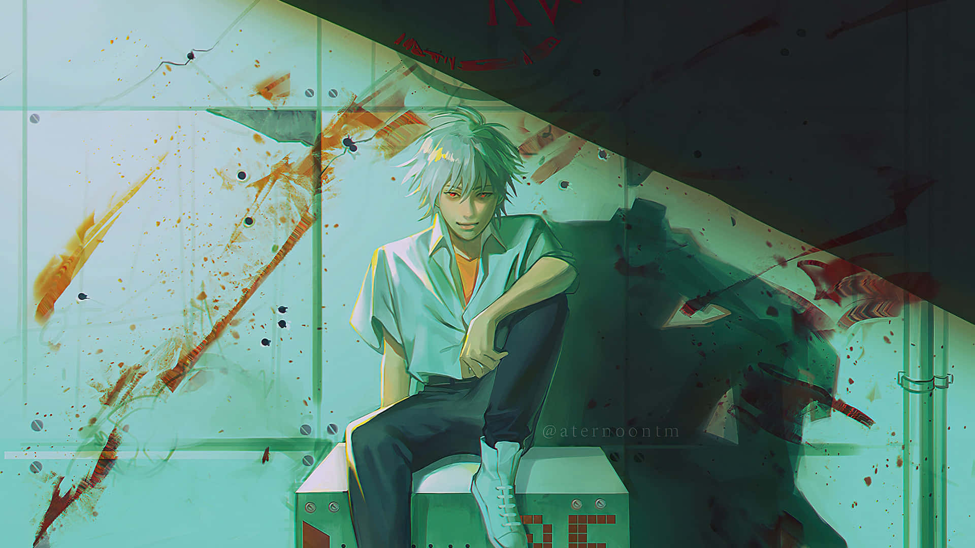 Aesthetic Anime Guy With A Serious Expression Background