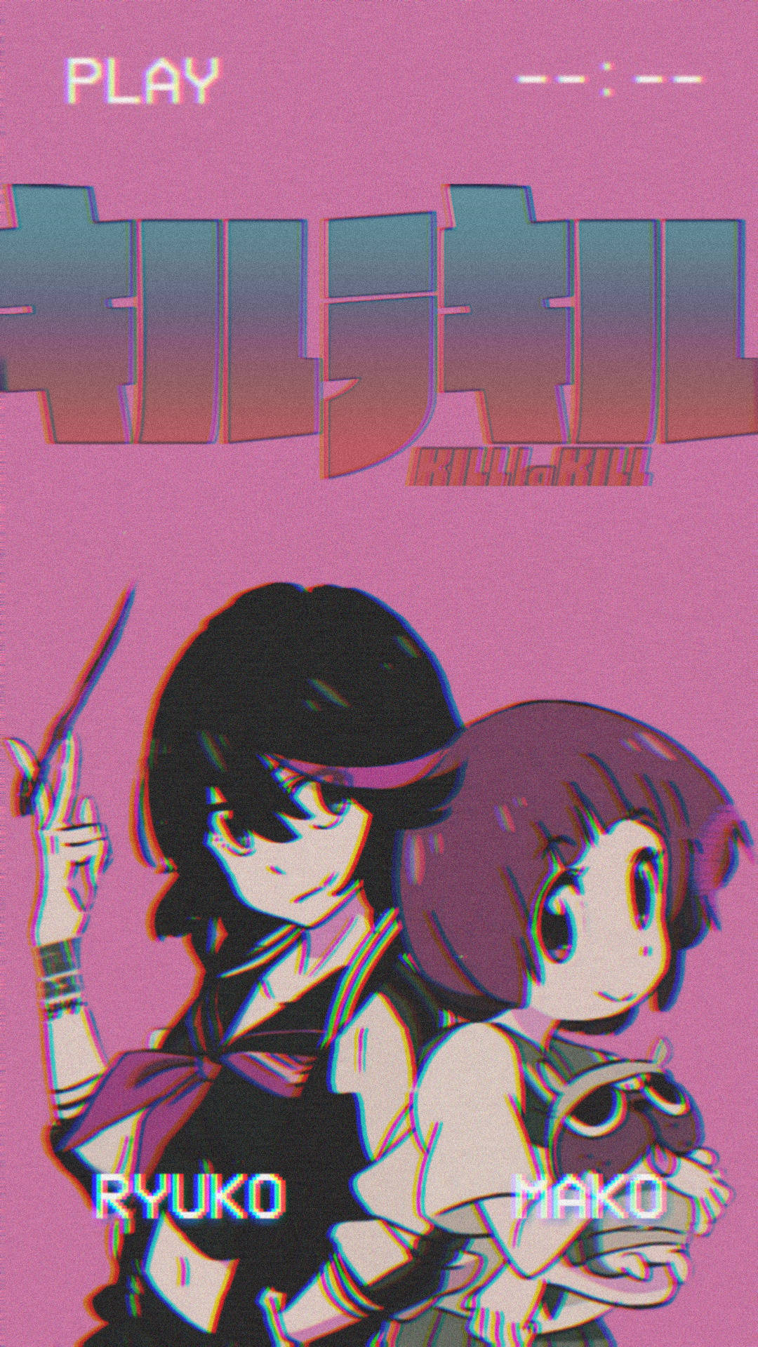 Aesthetic Anime Ryuko And Mako Phone Background