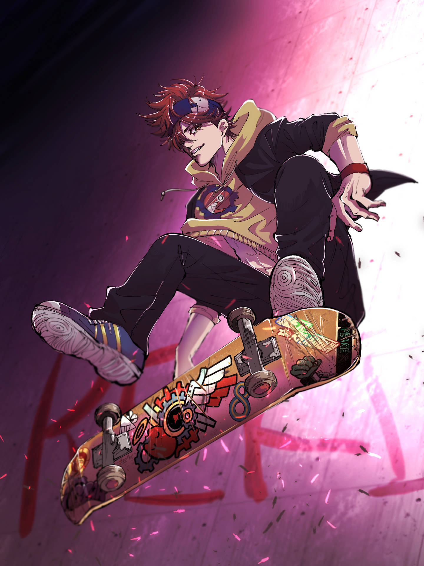 Aesthetic Anime Skater Boy Background