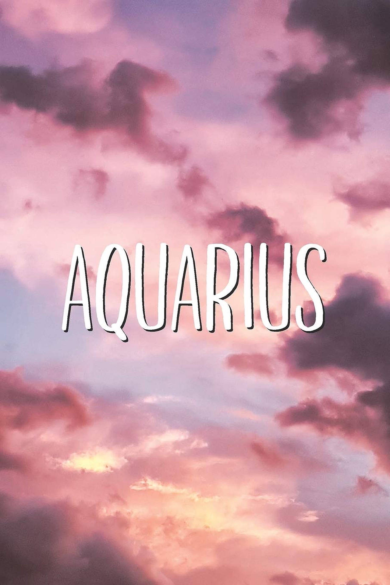 Aesthetic Aquarius Zodiac Pink Sky