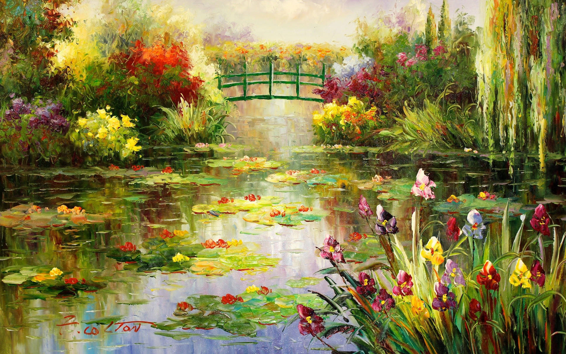 Aesthetic Art Flower Pond