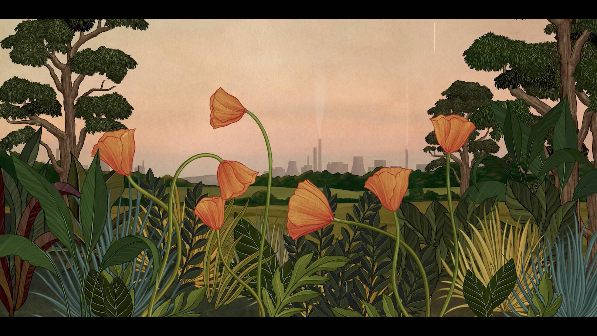 Aesthetic Art Story Of Flowers Background