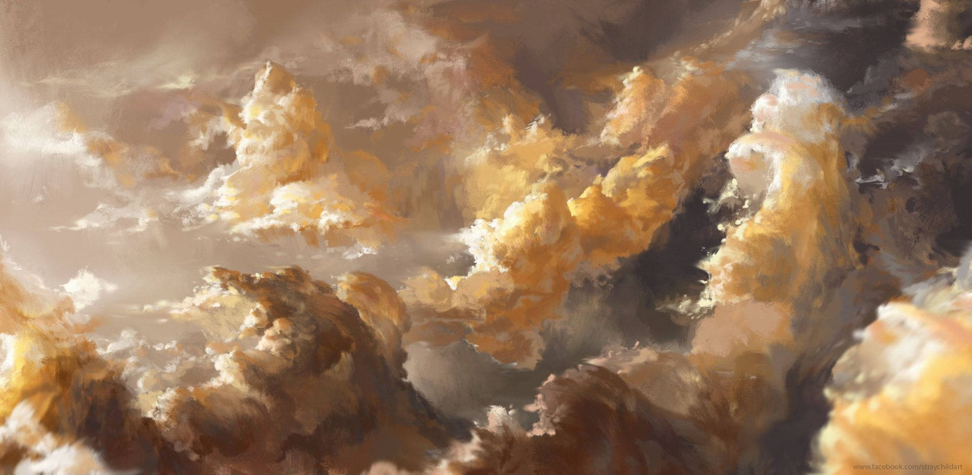 Aesthetic Art Yellow Clouds