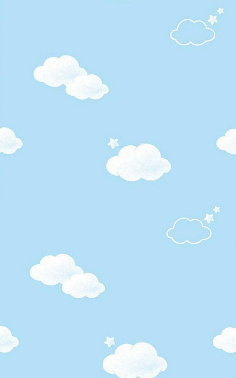 Aesthetic Baby Blue Clouds Background