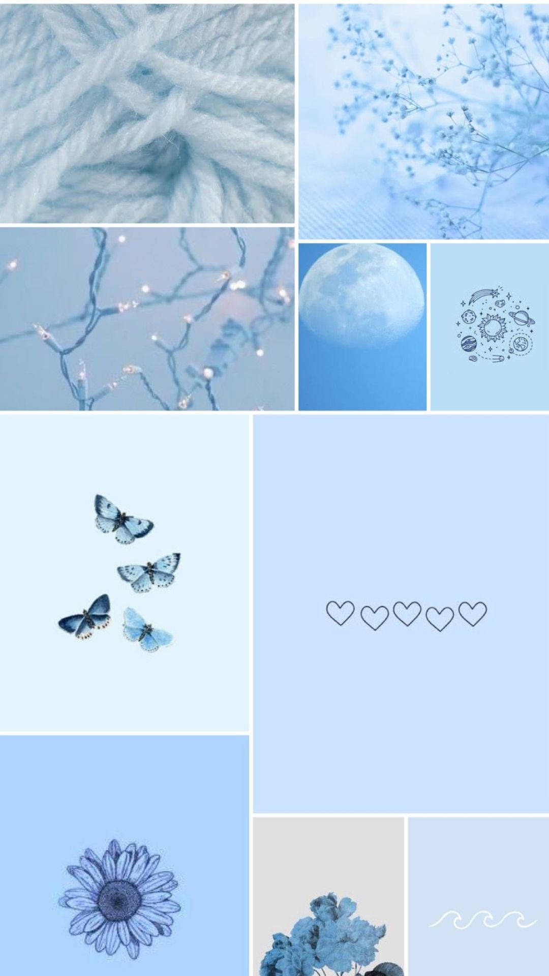 Aesthetic Baby Blue Collage Background