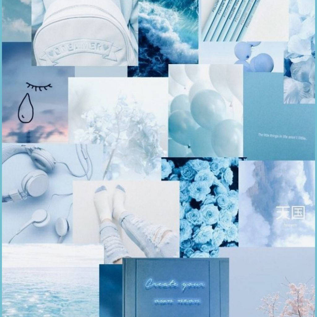 Aesthetic Baby Blue Combination Background