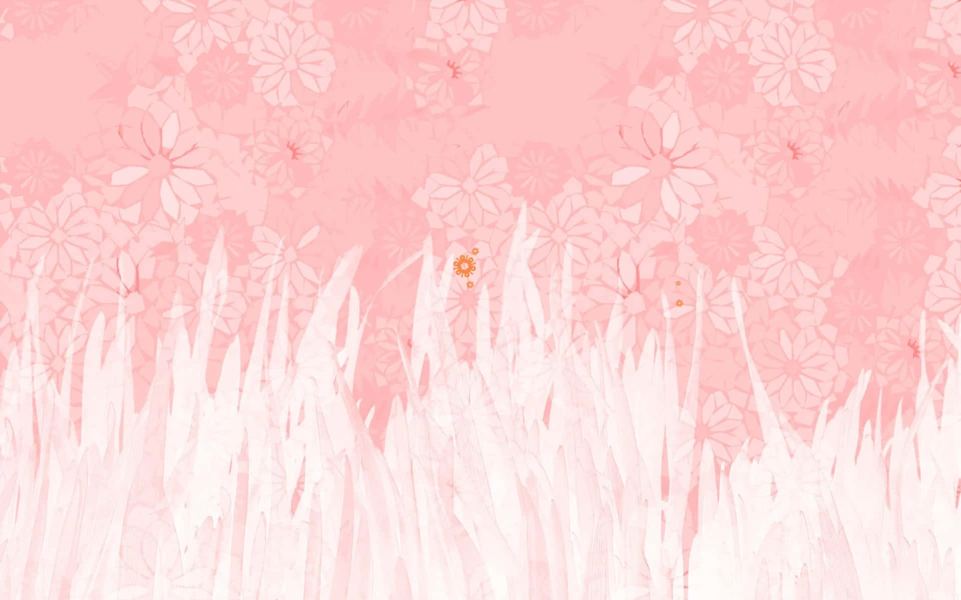 Aesthetic Baby Pink With Leaves Background