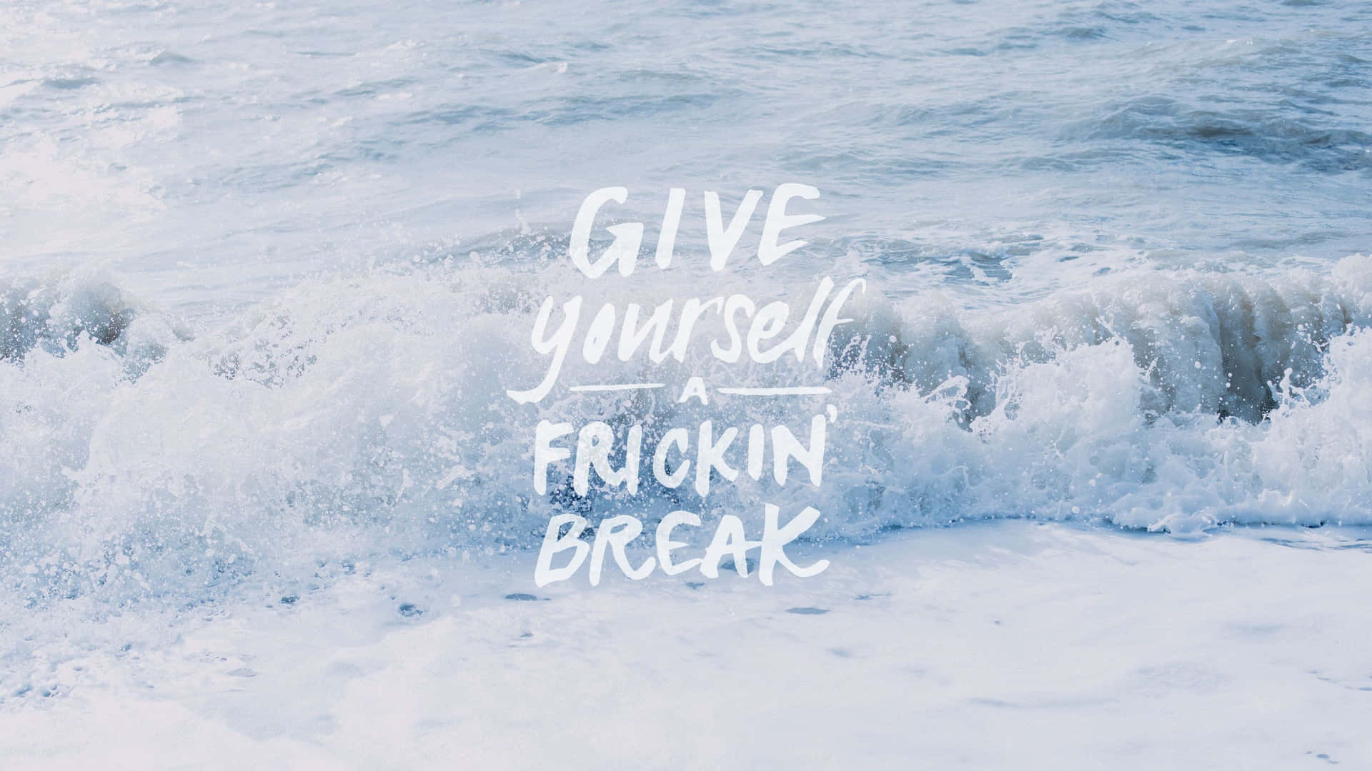 Aesthetic Beach Laptop Relatable Quote Background