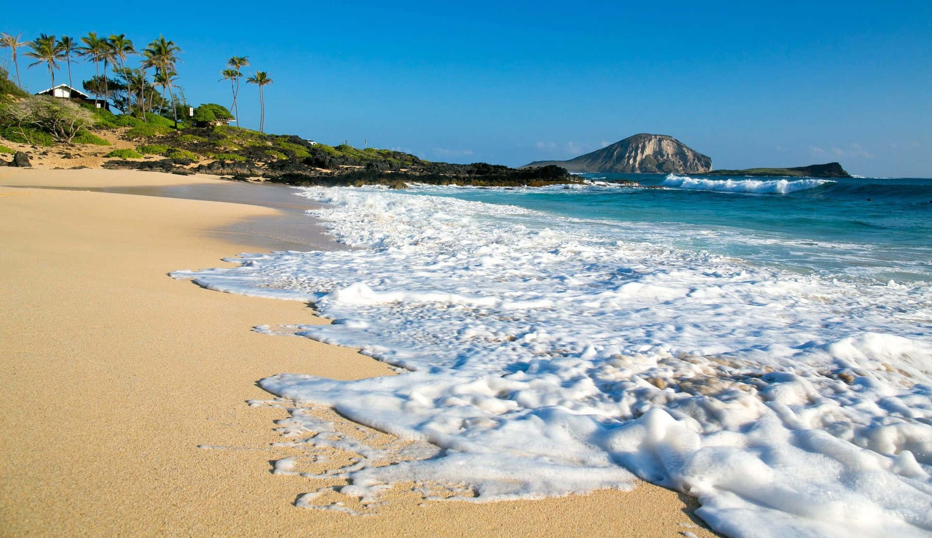 Aesthetic Beach Waves In Hawaii Background