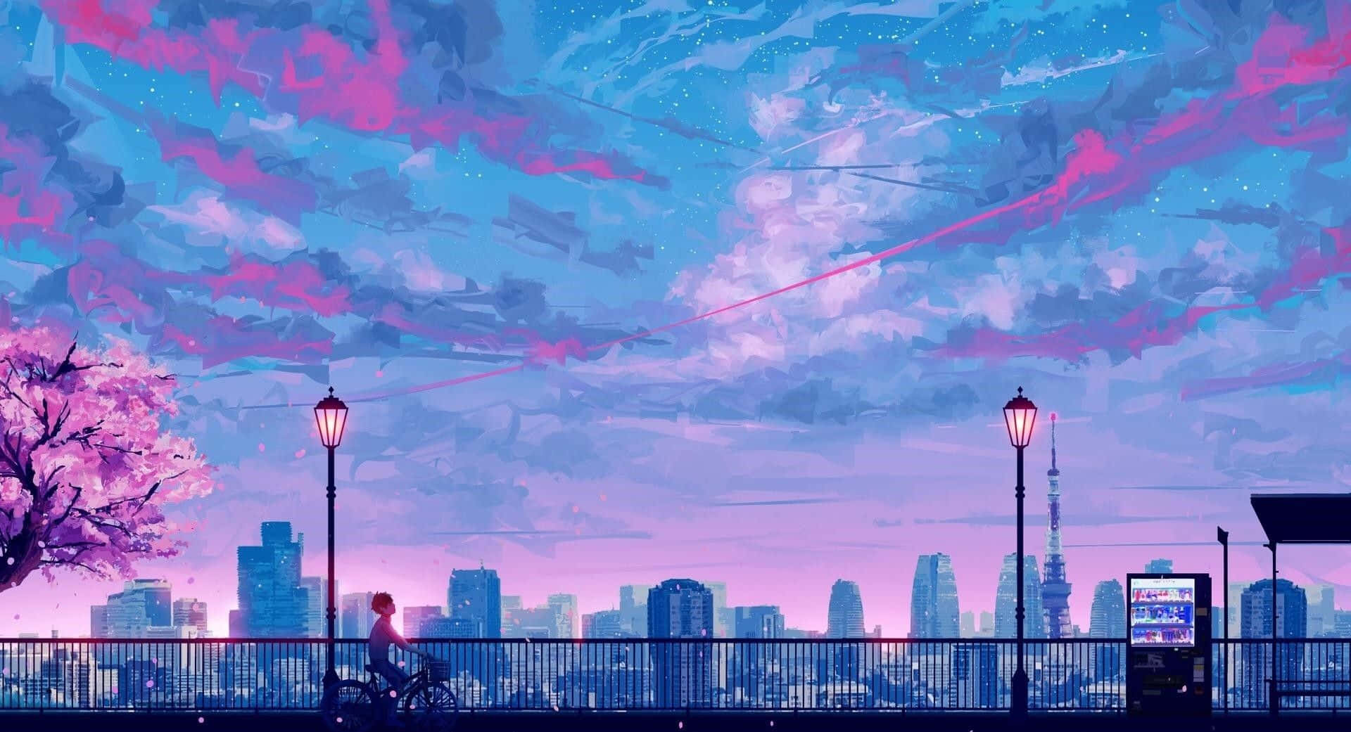 Aesthetic Beauty Of A Purple And Blue Sky Background