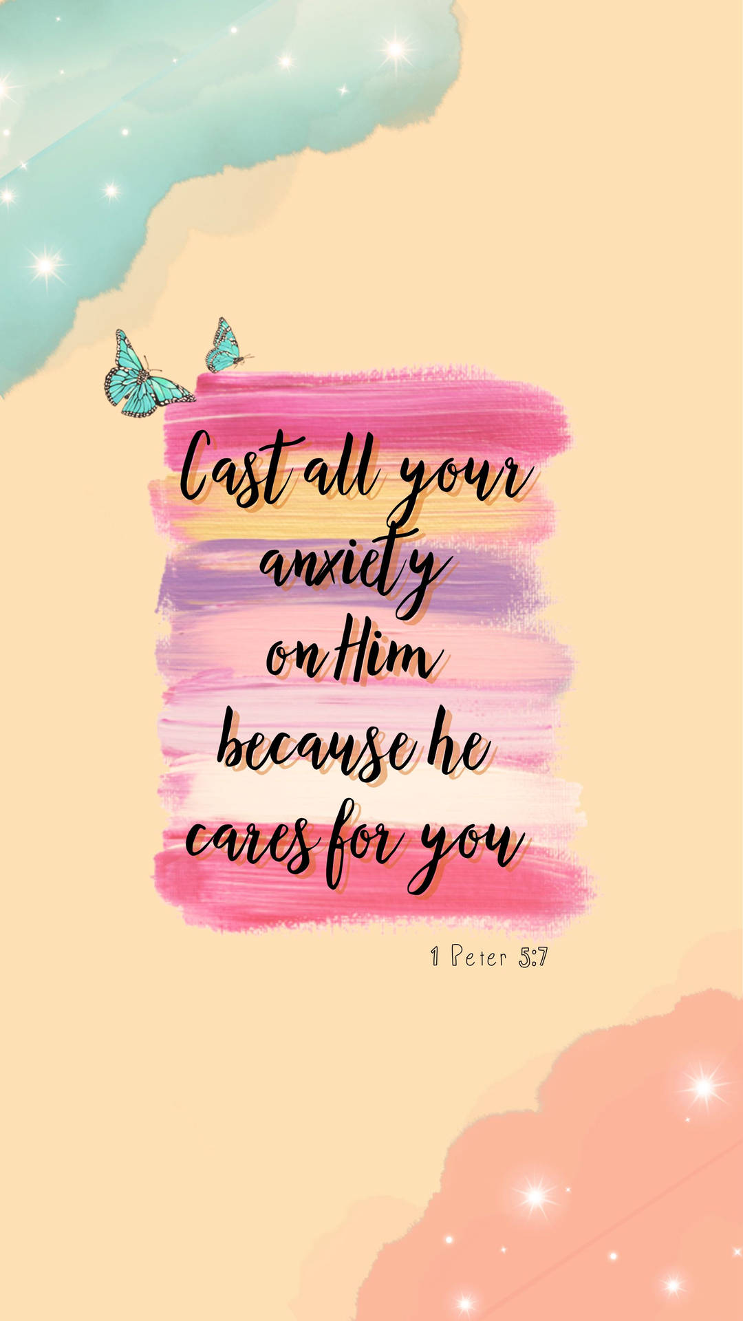 Aesthetic Bible Verse Peter 5:7 Background