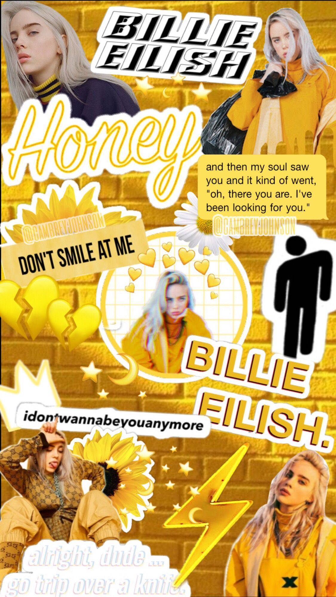 Aesthetic Billie Eilish Yellow Aesthetic Pop Collage