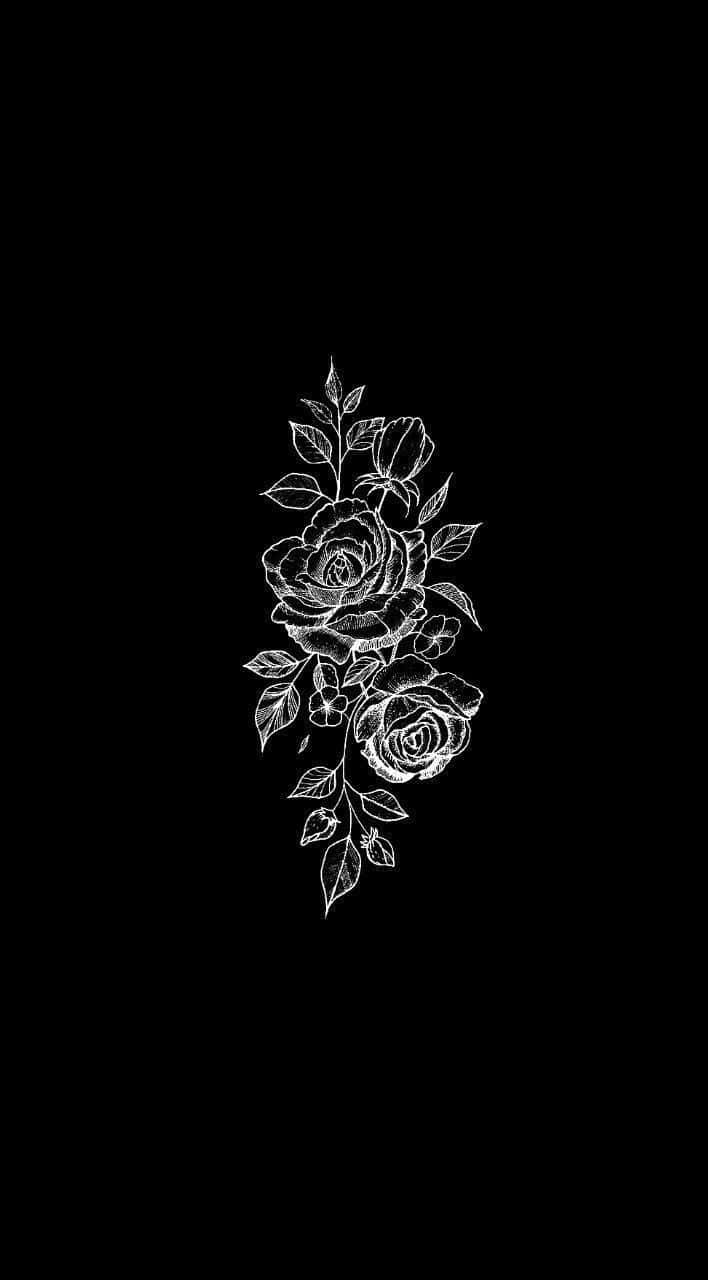 Aesthetic Black And White Flower Background