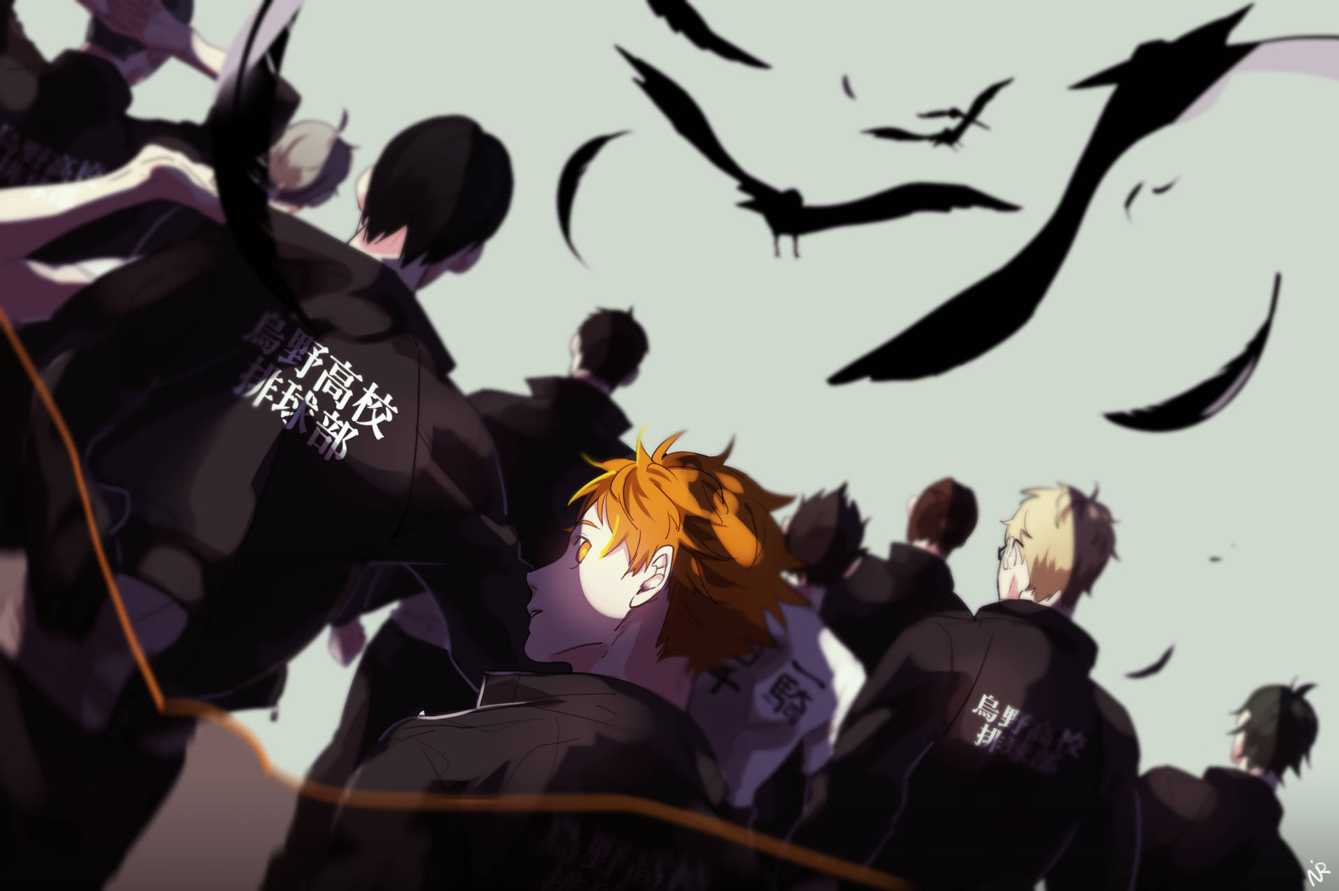 Aesthetic Black Haikyuu Teams Background