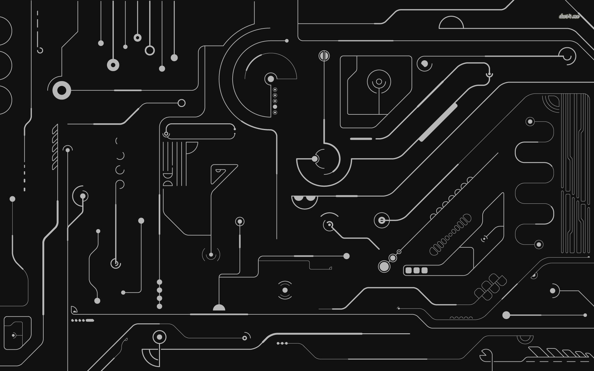 Aesthetic Black Themed Circuit Board Background