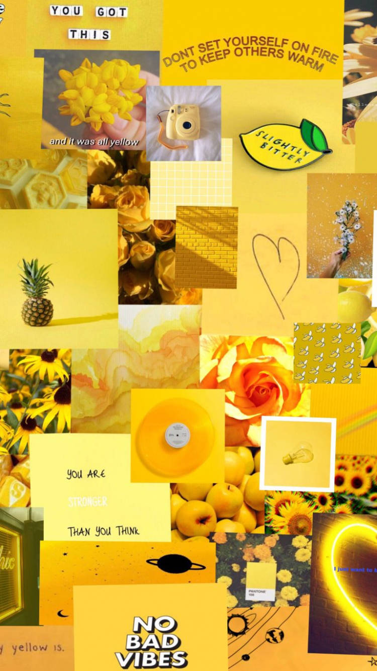 Aesthetic Blisst- Put A Smile On Your Face With This Bright And Happy Yellow Aesthetic Background