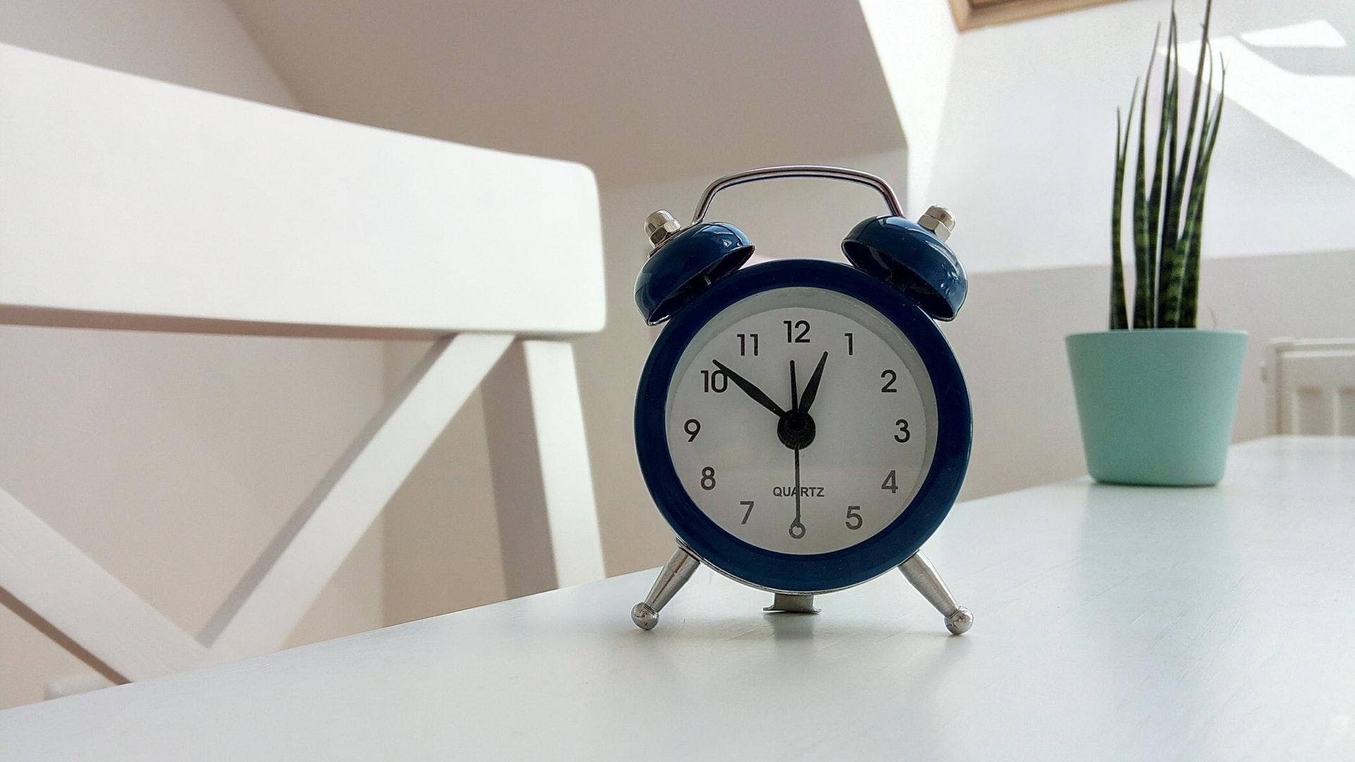 Aesthetic Blue Alarm Clock Time Background