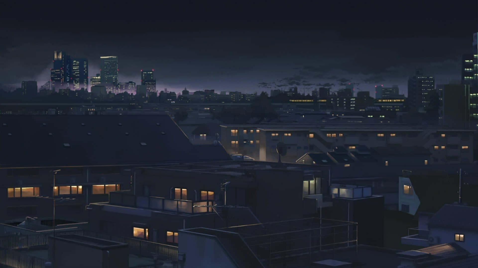Aesthetic Blue Anime Desktop Background Background