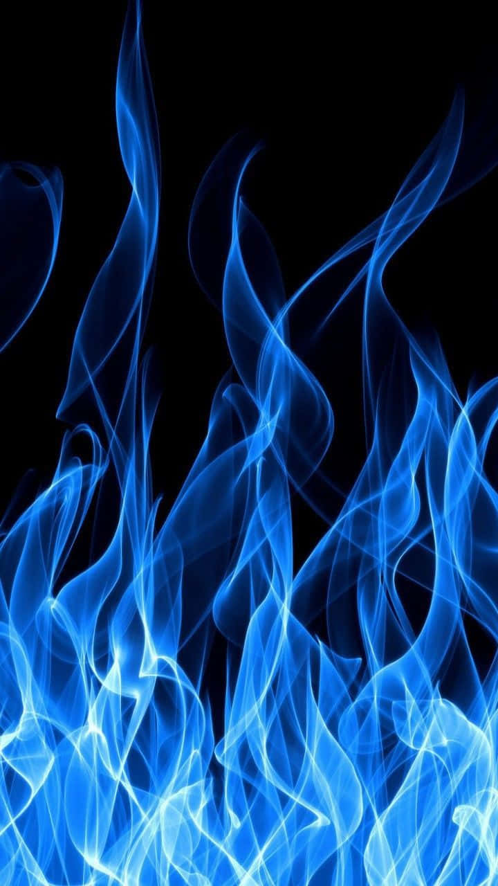 Aesthetic Blue Fire On Black Background Background
