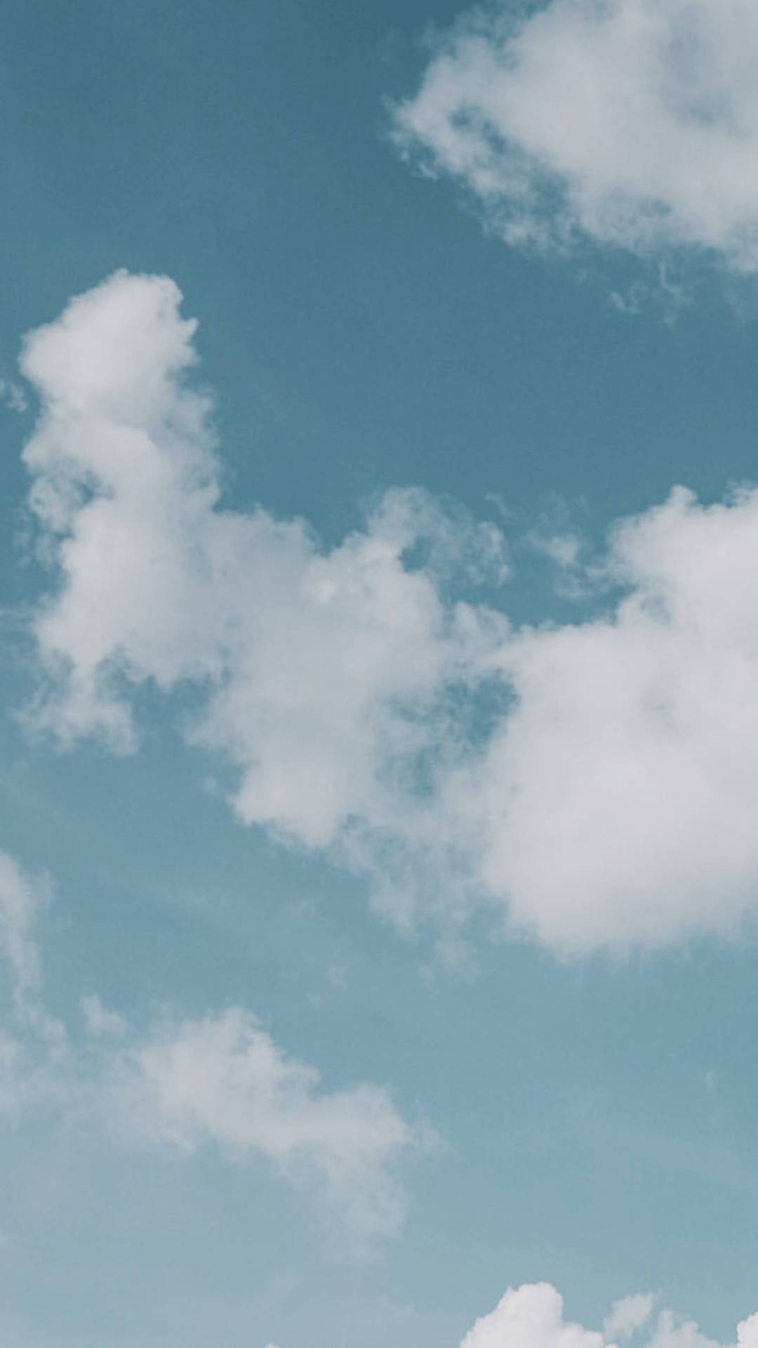 Aesthetic Blue Fluffy White Clouds Background