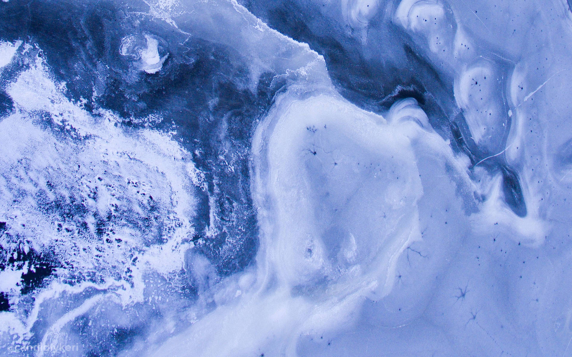 Aesthetic Blue Foamy Waves Background