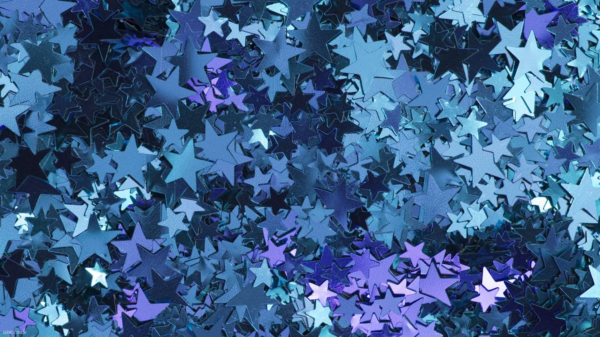 Aesthetic Blue Glitter Stars Background