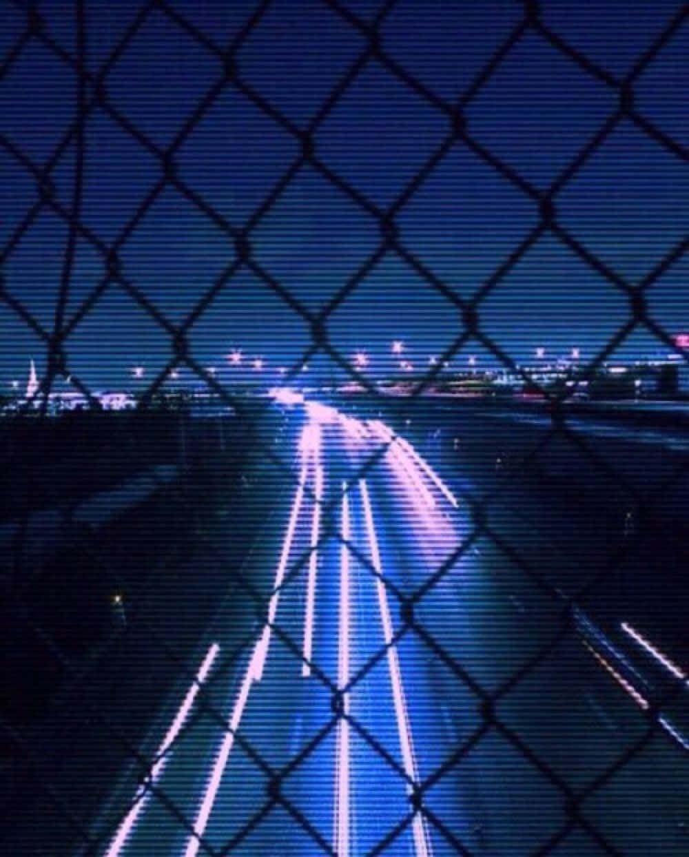 Aesthetic Blue Grunge Night City Photography Background