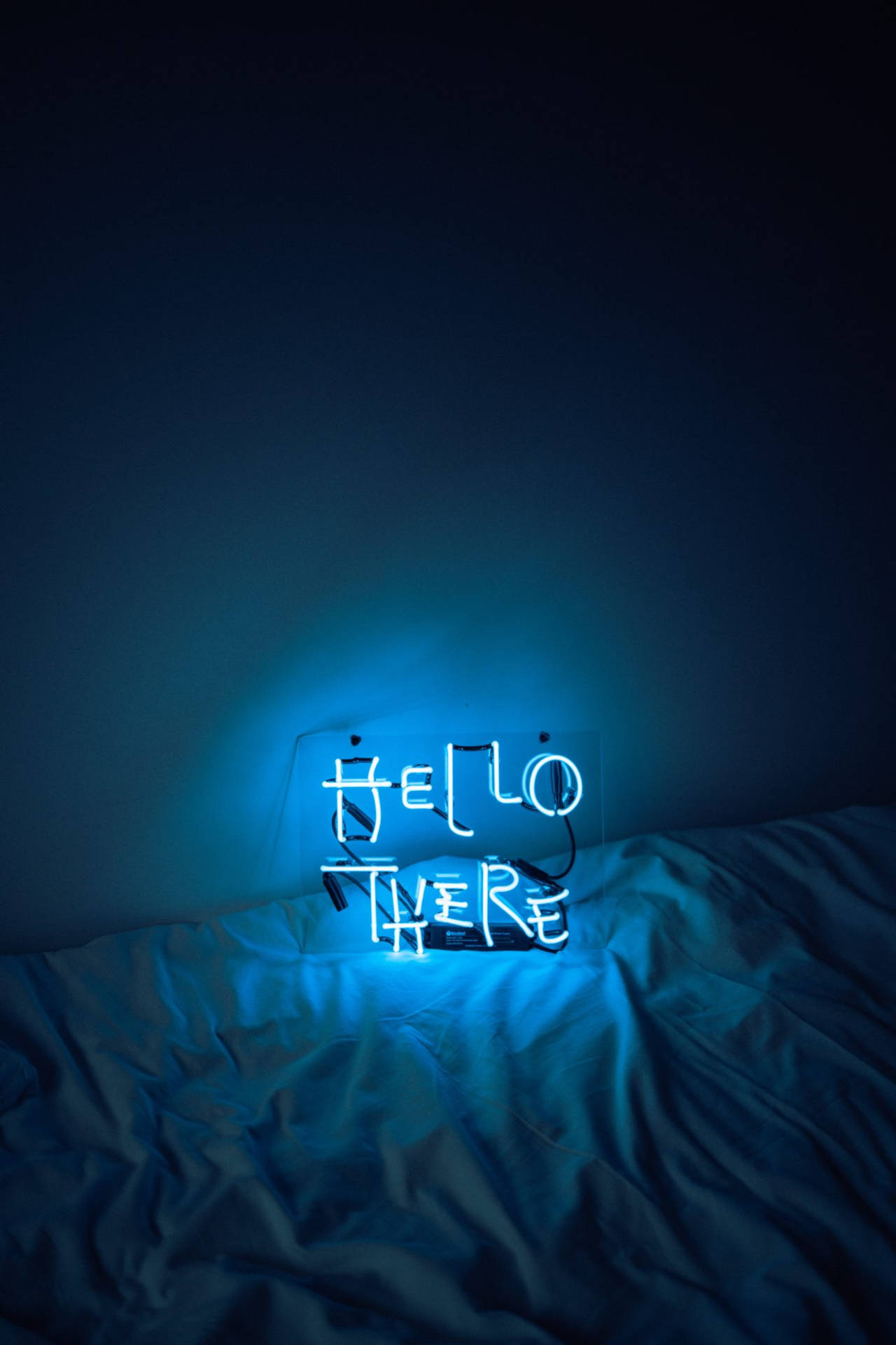 Aesthetic Blue Hello There Led Background