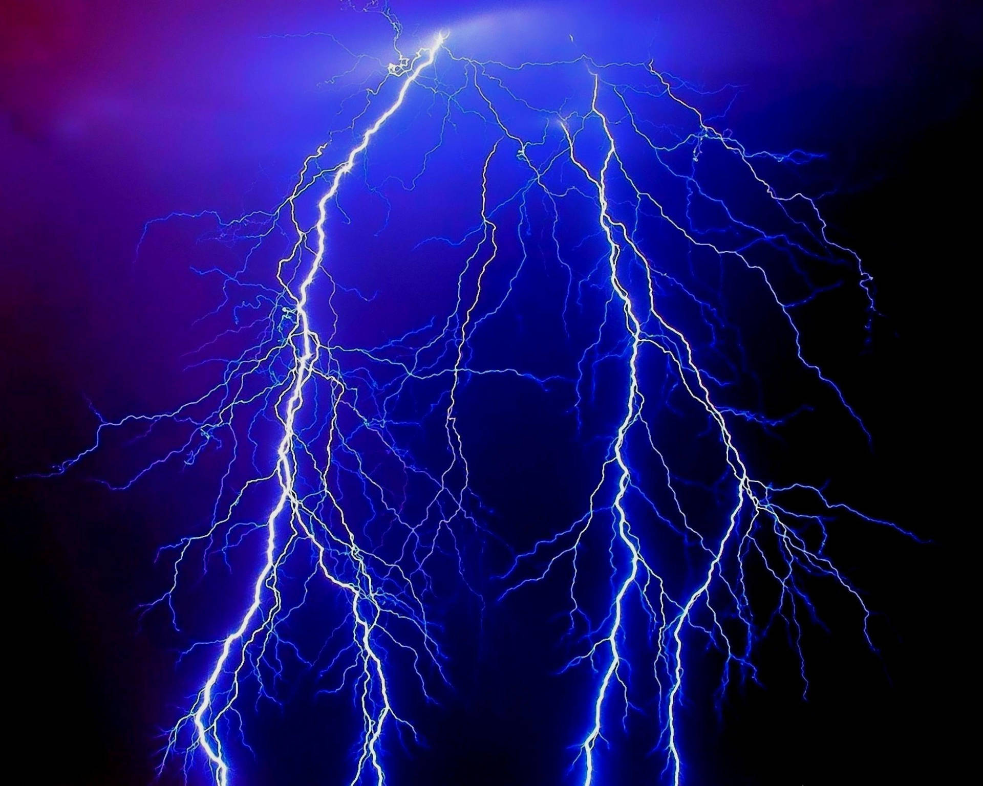 Aesthetic Blue Lightning Strike Background