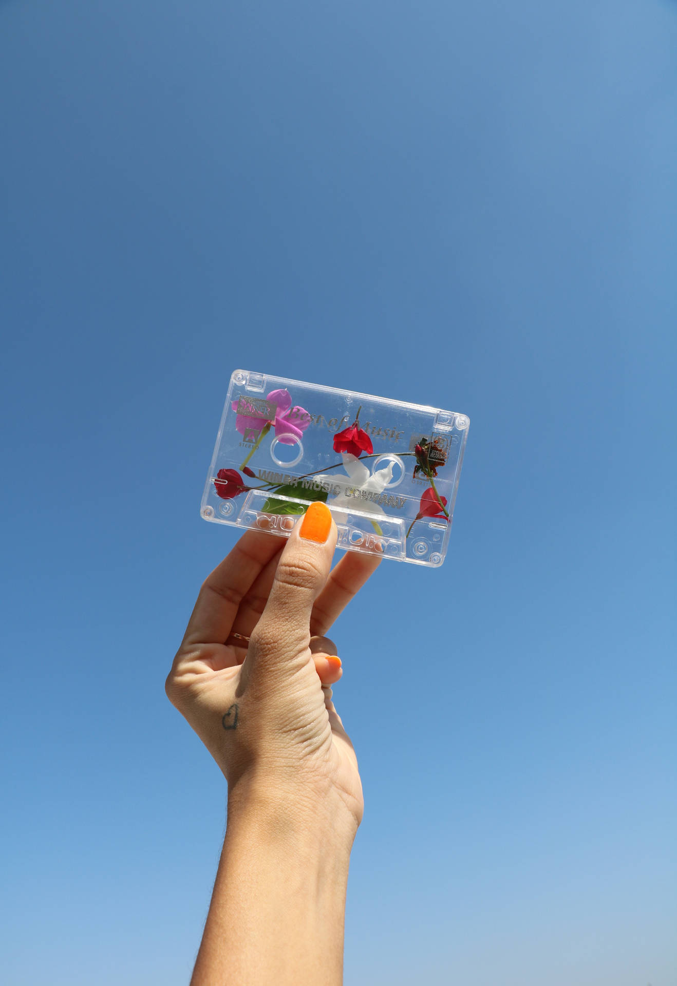 Aesthetic Blue Sky Floral Cassette Tape