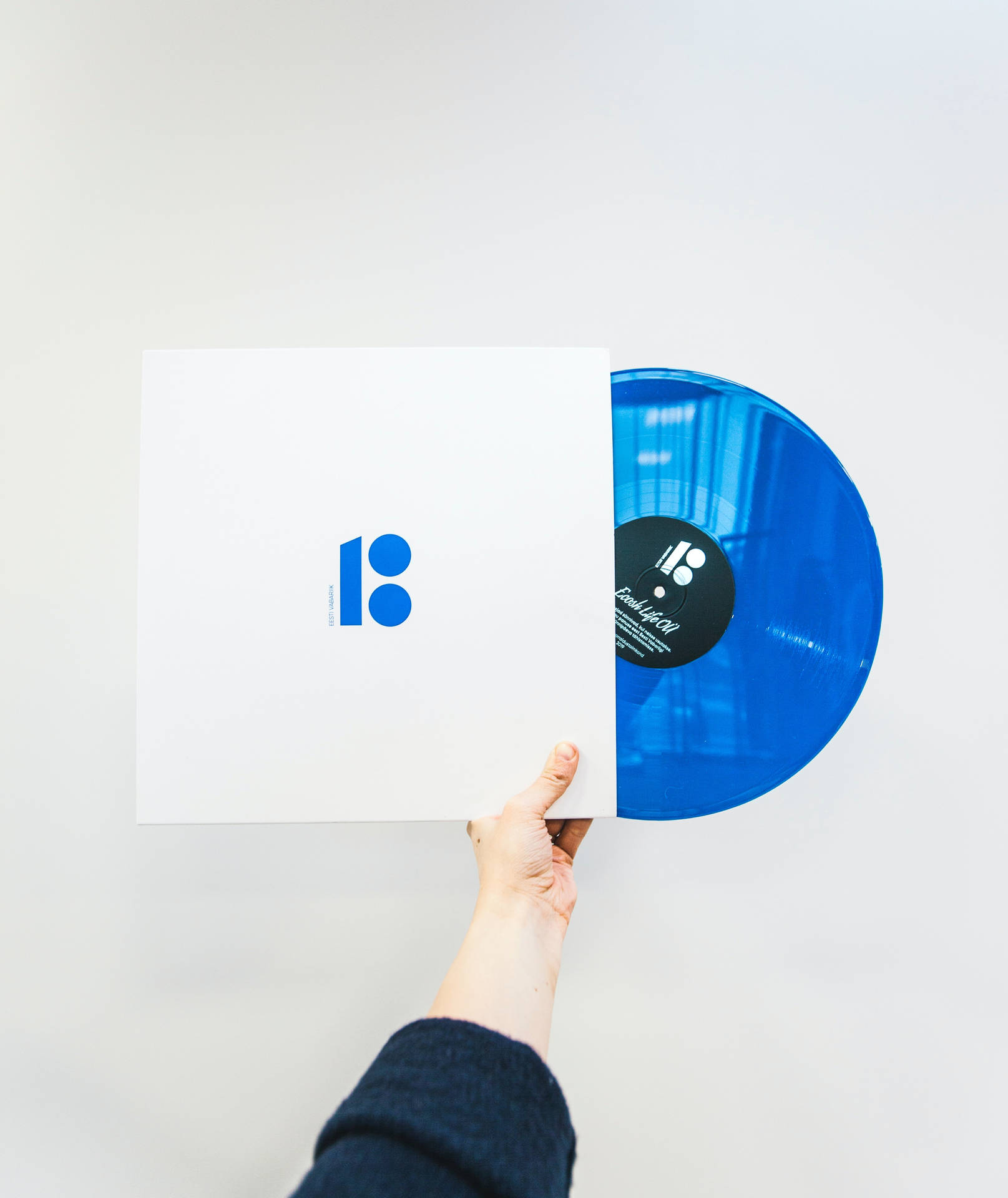 Aesthetic Blue Vinyl Record Background