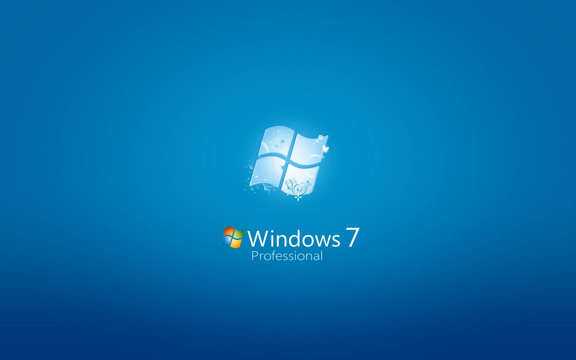 Aesthetic Blue Windows 7 Logo Background