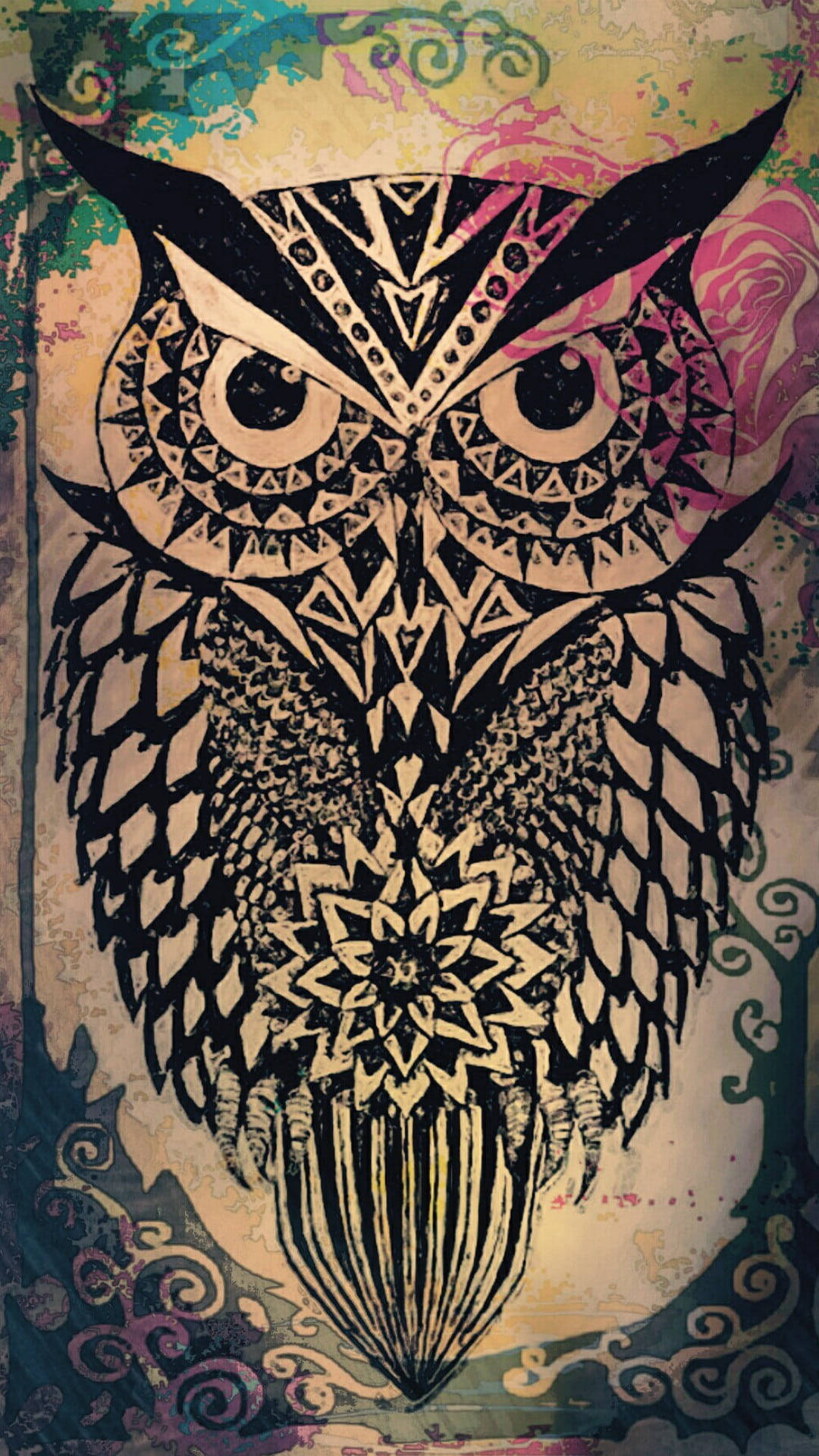 Aesthetic Boho Owl Background
