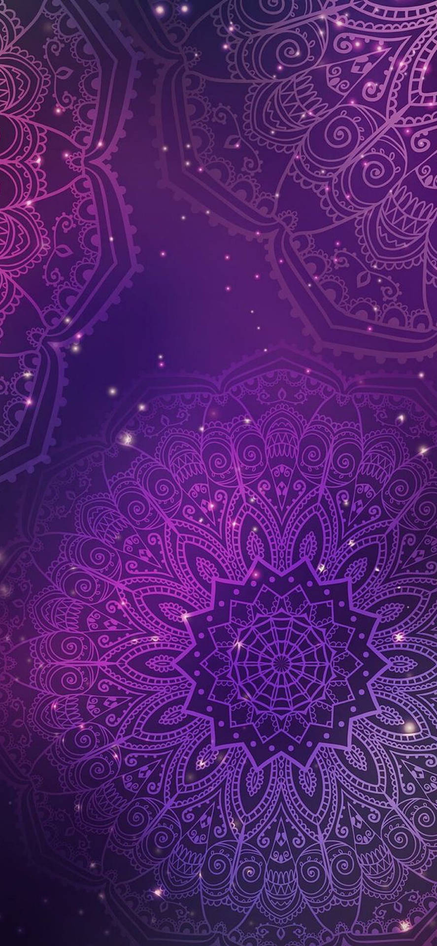 Aesthetic Boho Purple Mandala Background