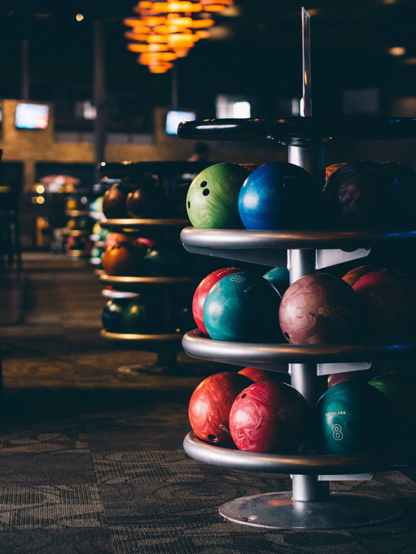 Aesthetic Bowling Balls Background