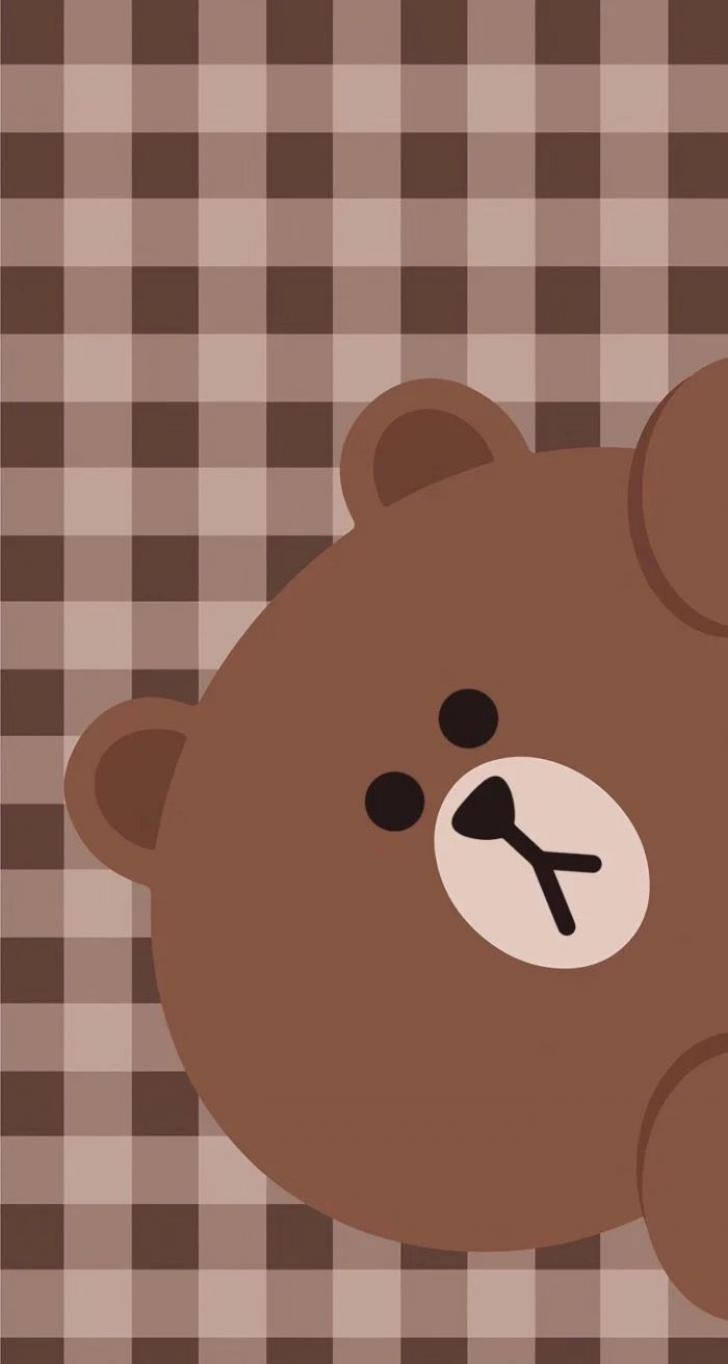 Aesthetic Brown Cute Bear Background
