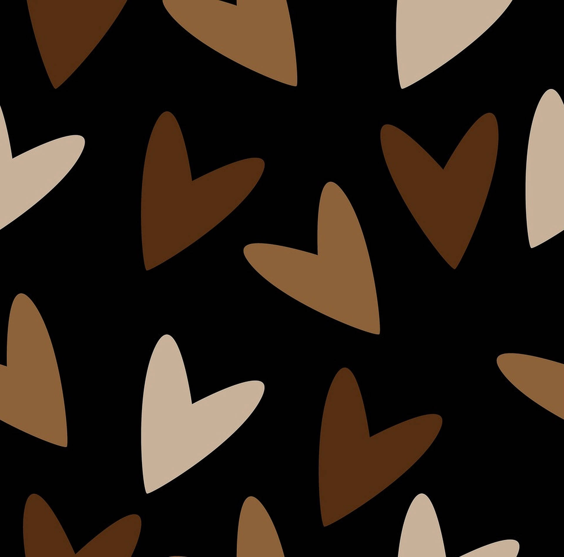 Aesthetic Brown Hearts Pattern