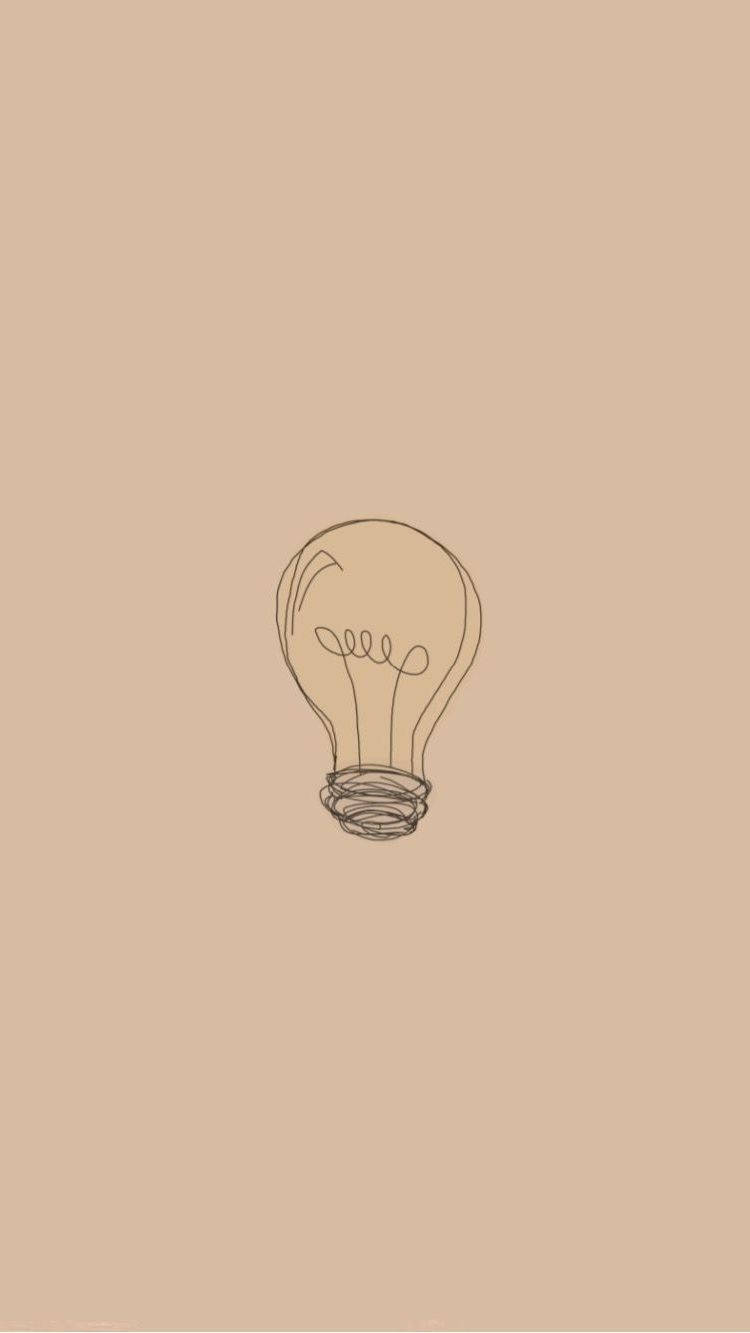 Aesthetic Brown Light Bulb Art