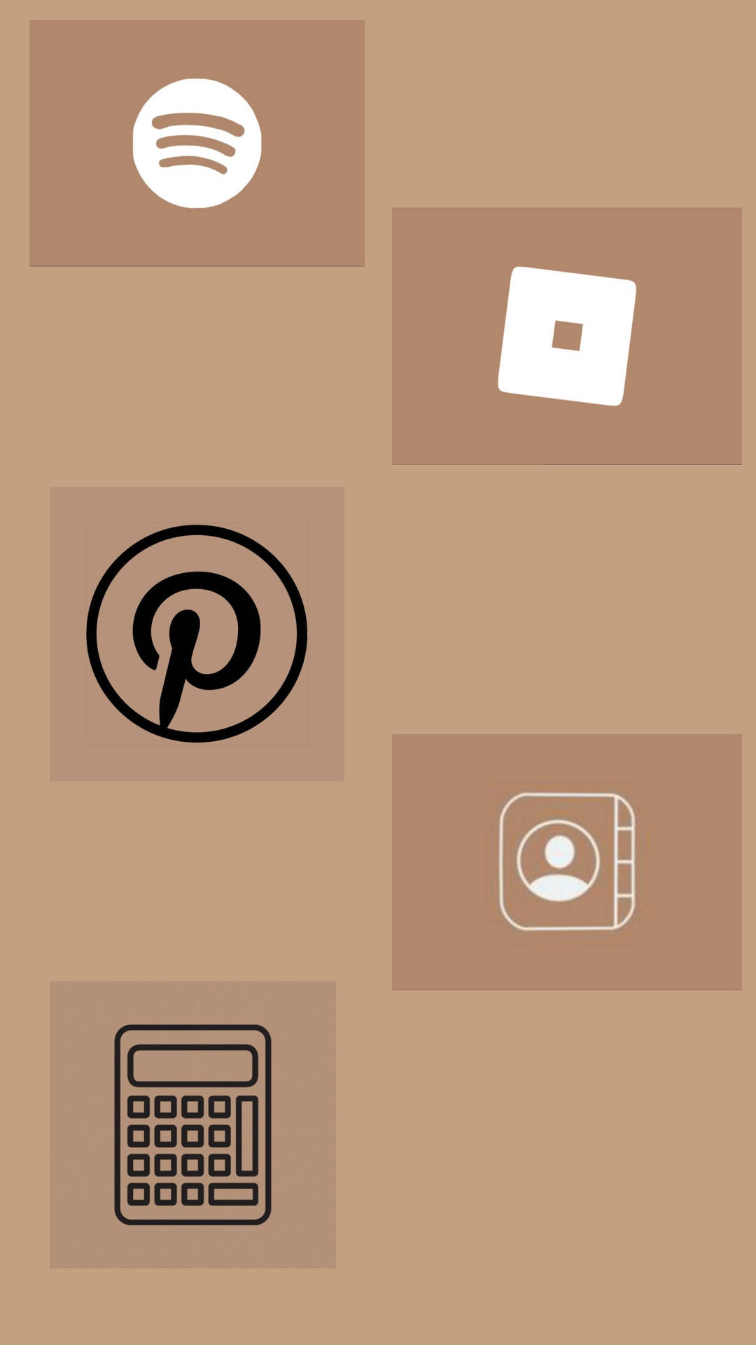 Aesthetic Brown Phone Apps Logo Background