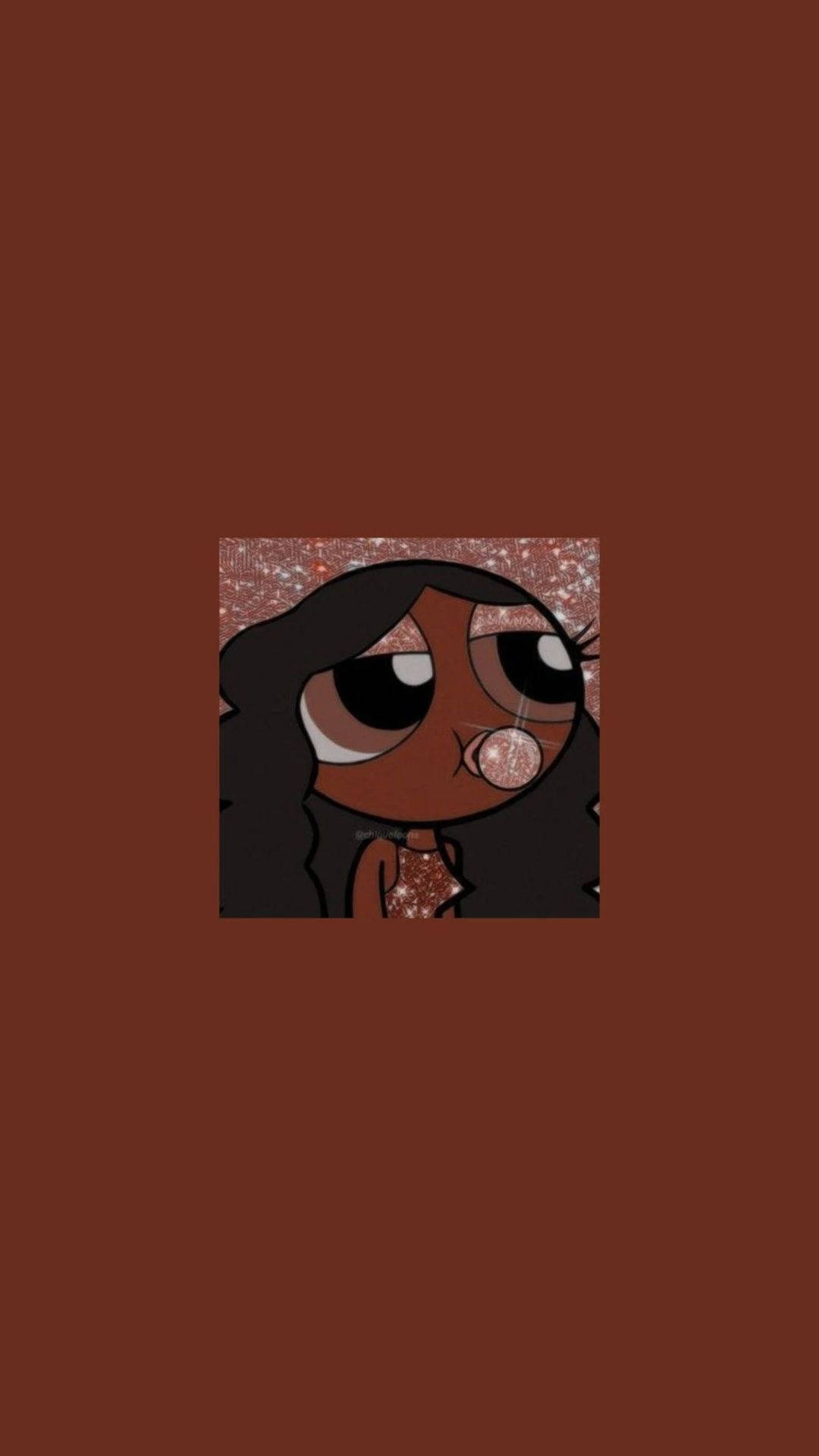 Aesthetic Brown Powerpuff Girls Baddie Pfp Background