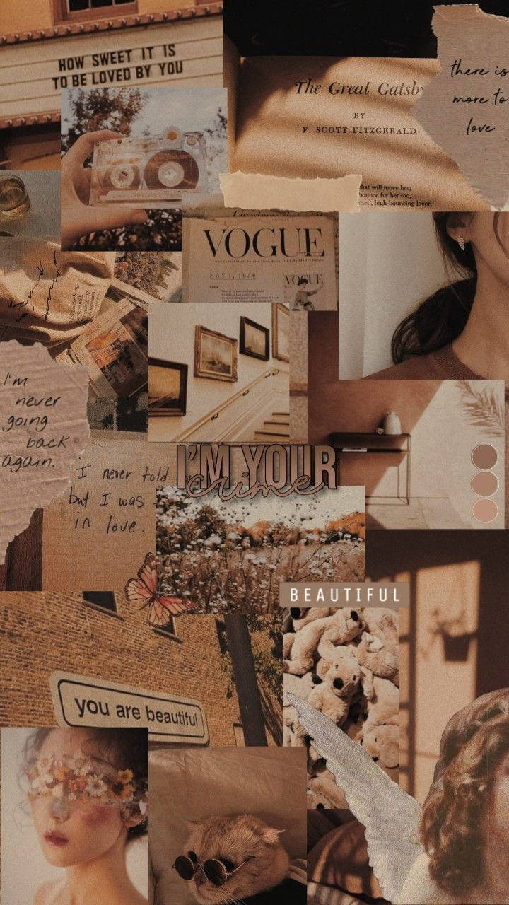 Aesthetic Brown Vogue Background