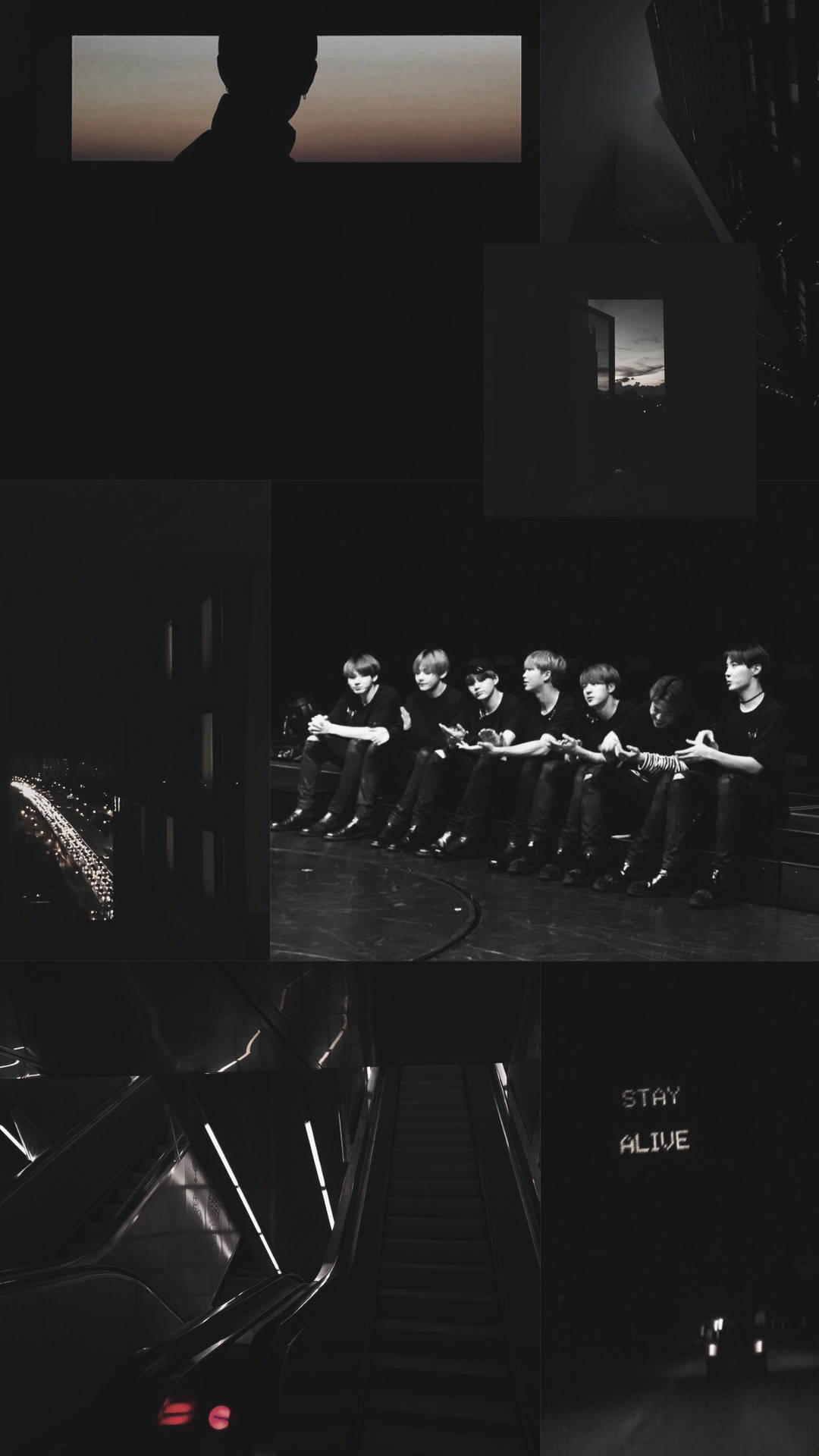 Aesthetic Bts Black Collage Background