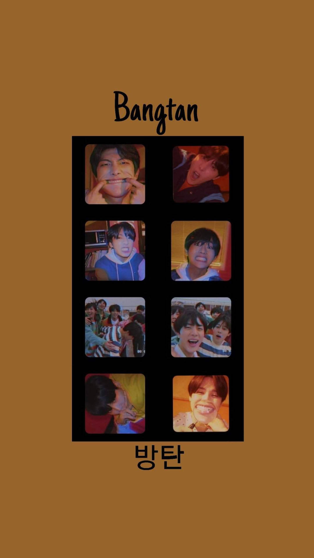 Aesthetic Bts Wacky Faces Background