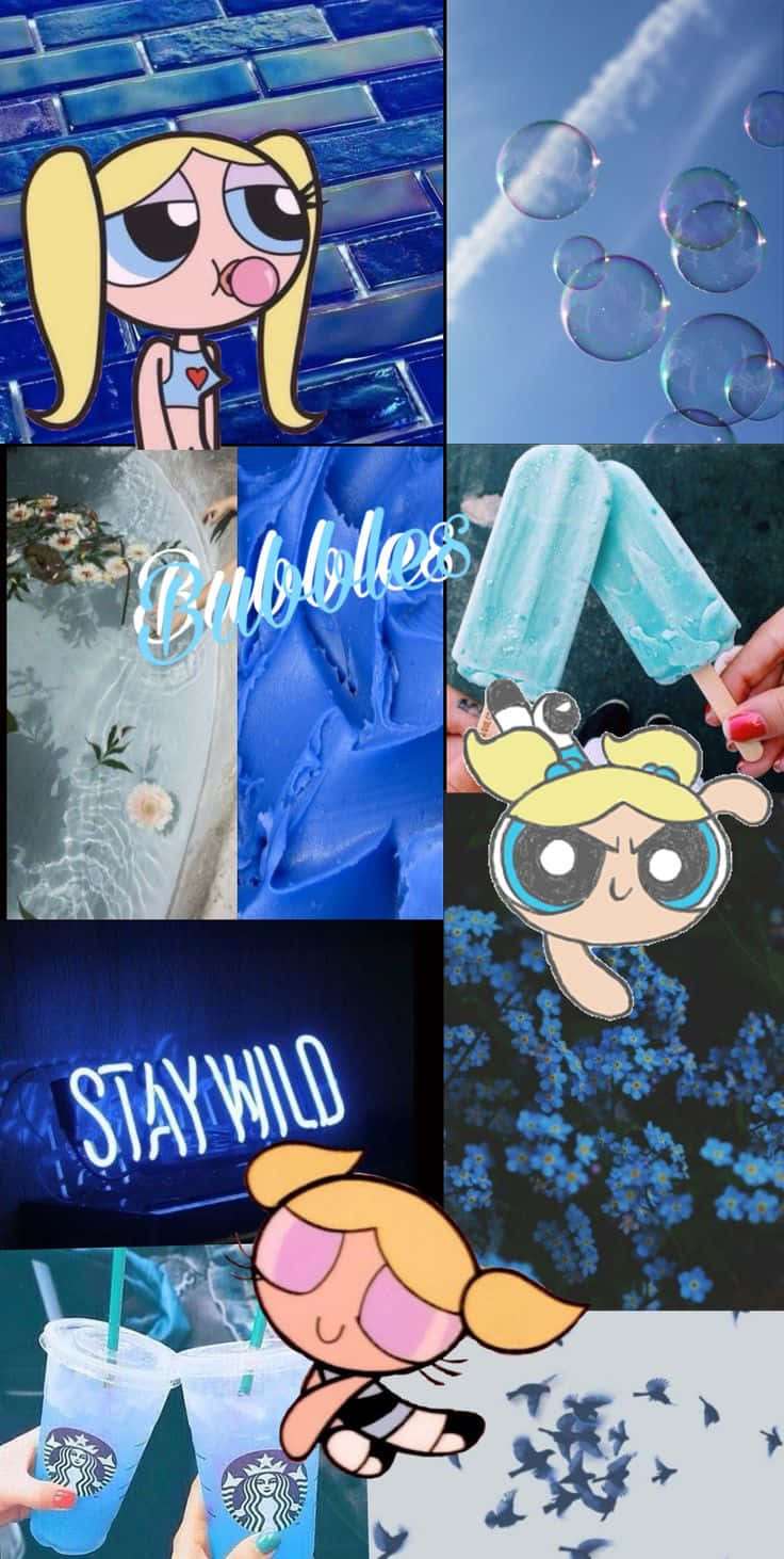 Aesthetic Bubbles Collage Background